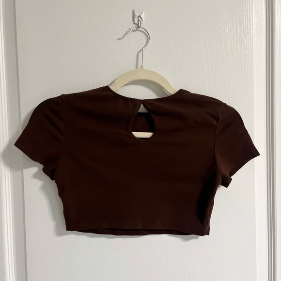 DISCONTINUED brown honey cropped tee - Picture 2 of 2